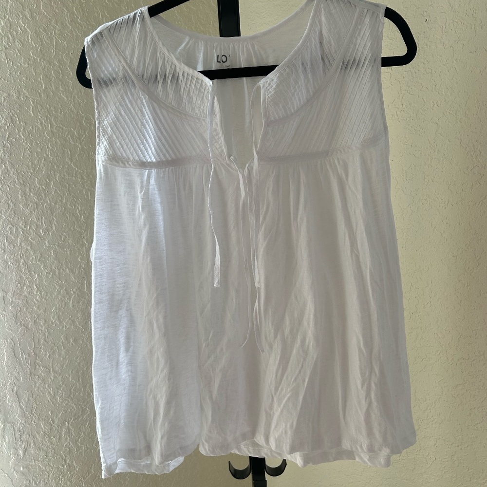LOFT White Tank Blouse XL